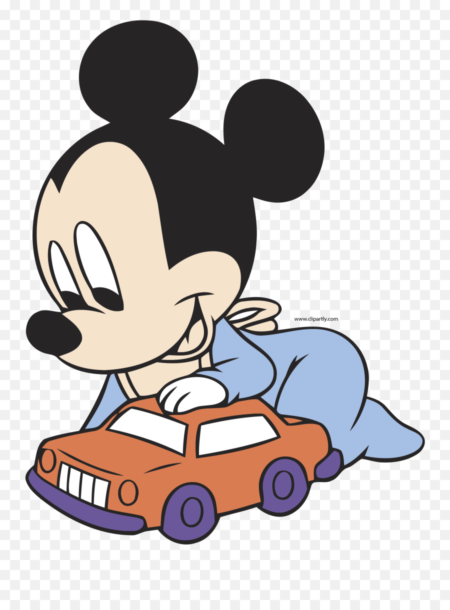 Baby Mickey Car Clipart Png U2013 Clipartlycom - Baby Mickey Mouse With Car,Car Clipart Png