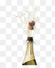 Champagne Bottle Popping Png - Transparent