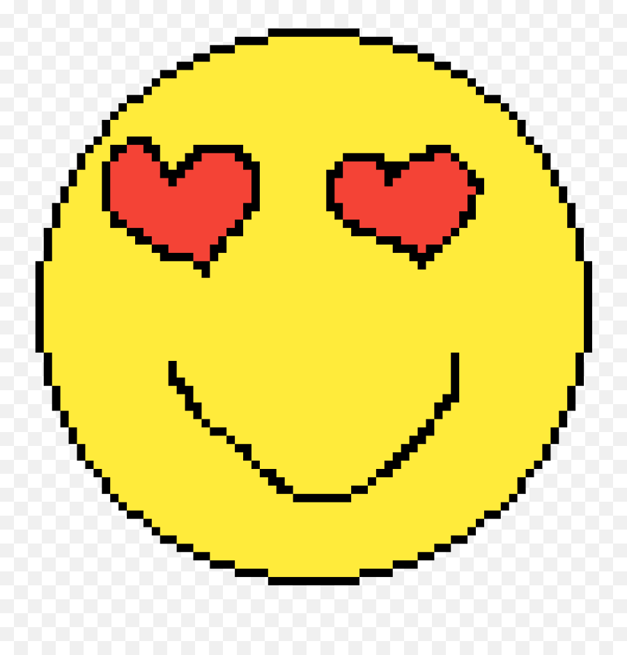 Pixilart - Hearts Eyes Emoji By Anonymous Rinnegan Pixel Art Png,Heart Eyes Emoji Png