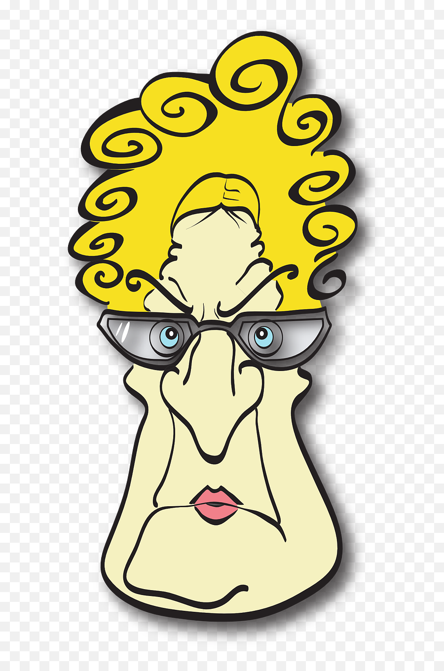 Download Old Lady Woman Angry Cartoon Glasses Glass - Cartoon Old Lady With Glasses Png,Meme Glasses Transparent