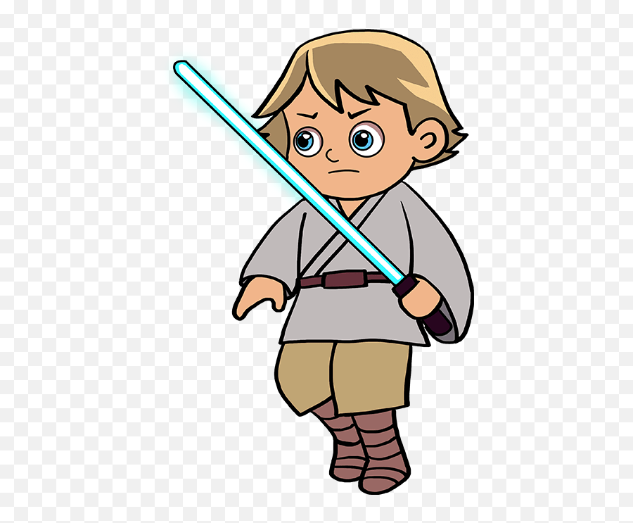 How To Draw Luke Skywalker - Easy Luke Skywalker Cartoon Png,Luke Skywalker Icon