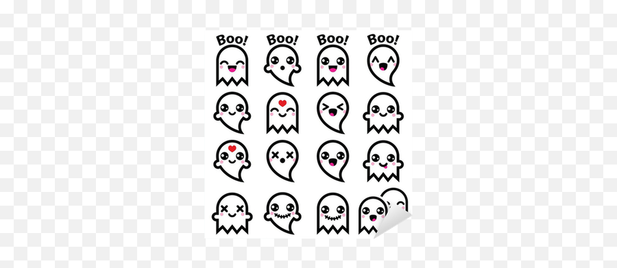 Sticker Kawaii Cute Ghost For Halloween Icons Set - Pixersus Cute Kawaii Ghost Png,Free Halloween Icon Set