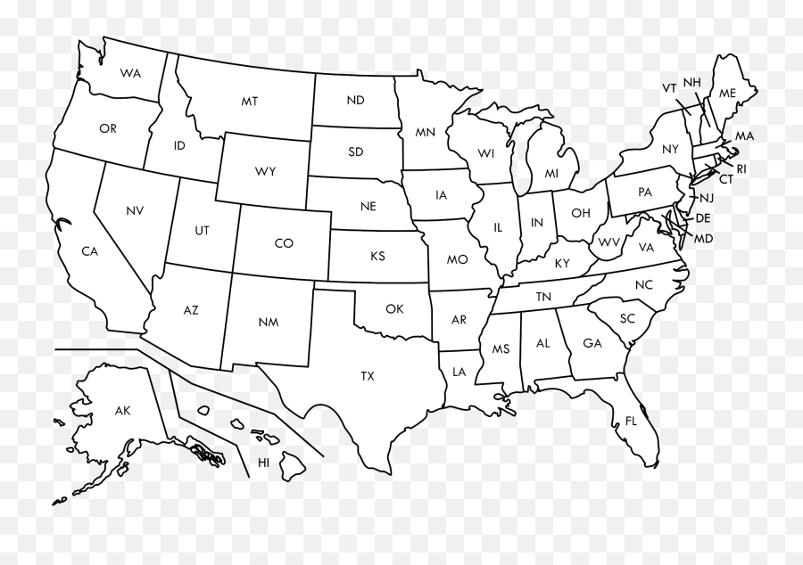Image Royalty Free Library Of Outline - Blank Map Of America Png,United States Outline Png