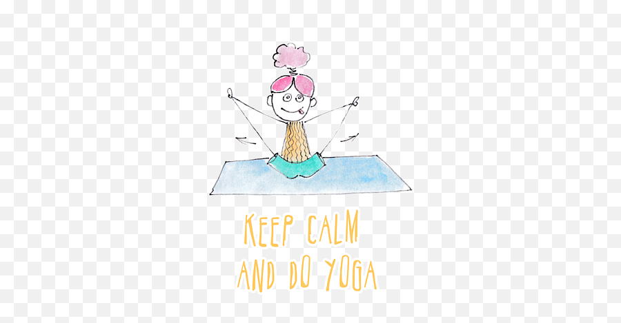 Funny Drawing Of A Happy Girl In The Yoga Position Keep Calm And Do Card Coffee Mug - Funny Yoga Illustration Png,How To Make A Yoga Icon In Illustraor