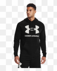 Under Armour Menu0027s Ua Rival Fleece Big Logo Hoodie - Black png