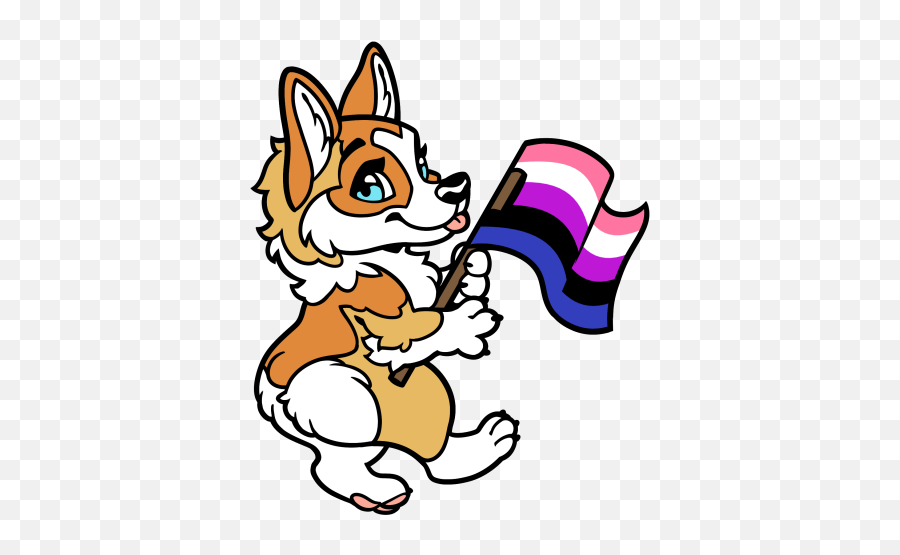 Fursona Pins - Genderfluid Straight Ally Animal Drawniln Png,Genderfluid Icon