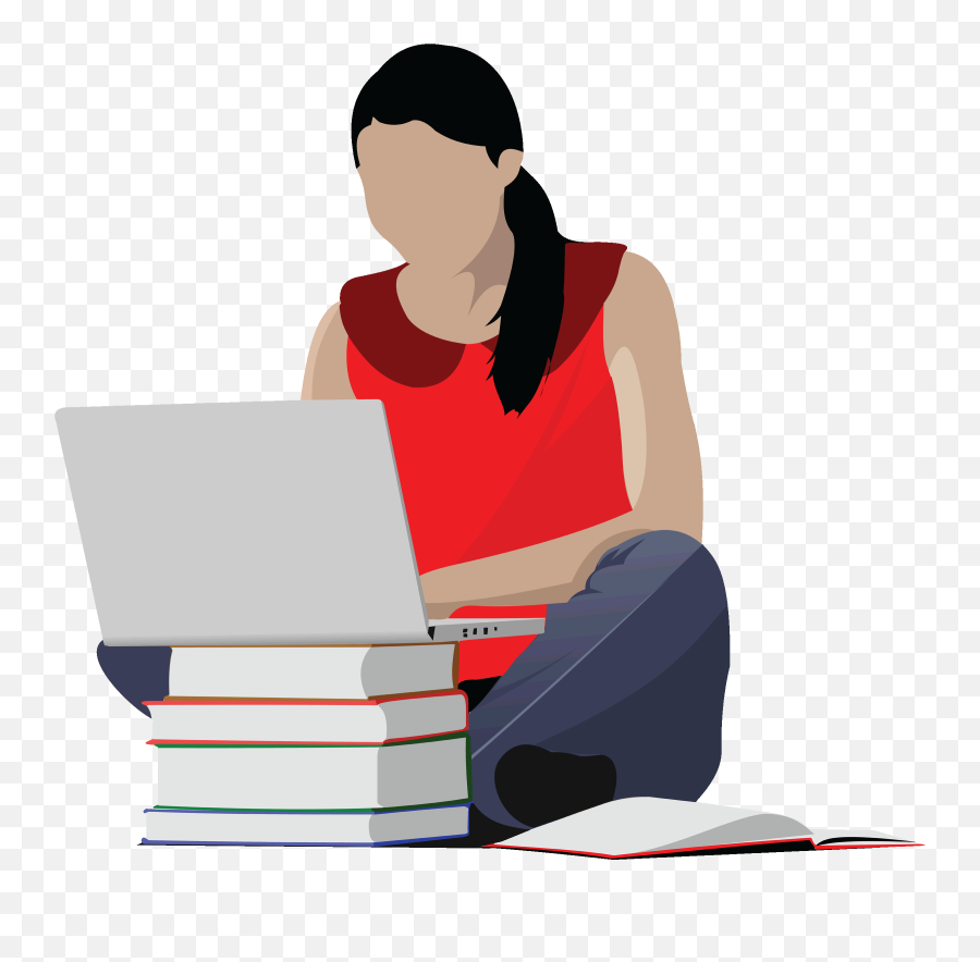 Download Studying Girl Clip Art - College Student Clipart College Student Clipart Png,Student Clipart Png