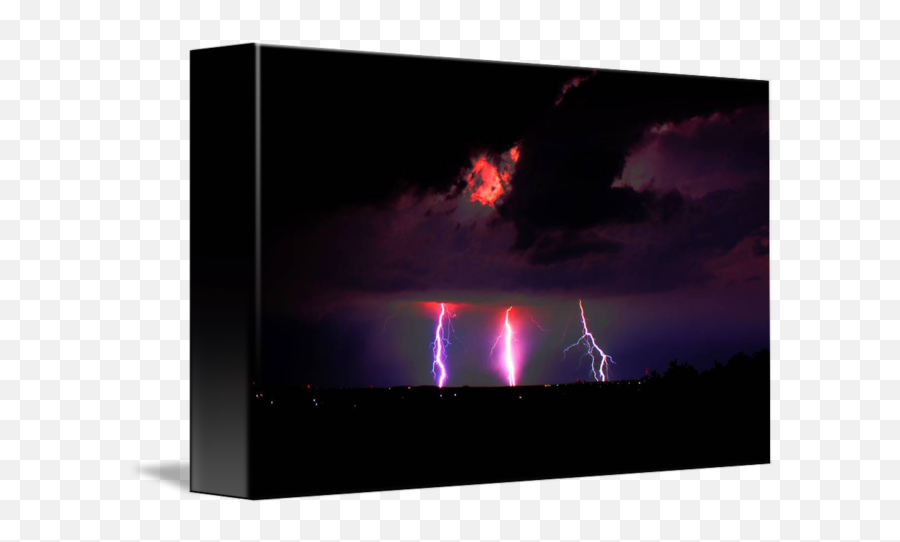 Purple Triple Lightning Strike By Michael Tidwell - Lcd Display Png,Purple Lightning Png