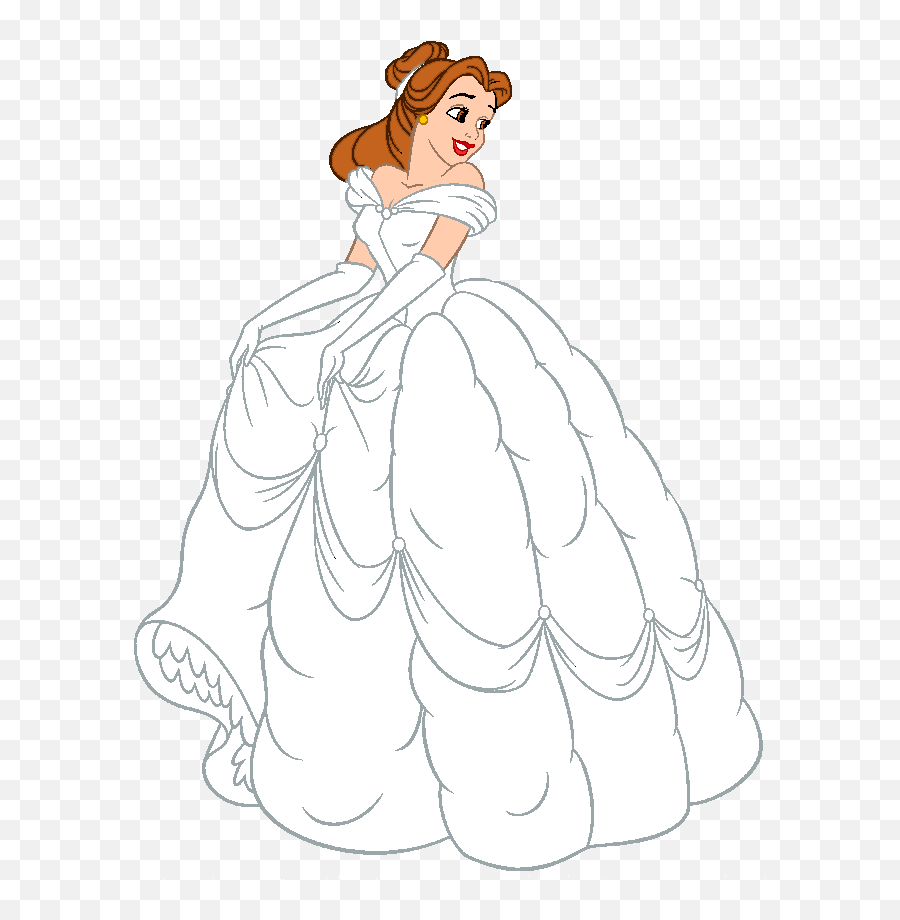 Wedding Disney Clipart Belle - Belle In Wedding Dress Clipart Png,Belle Transparent