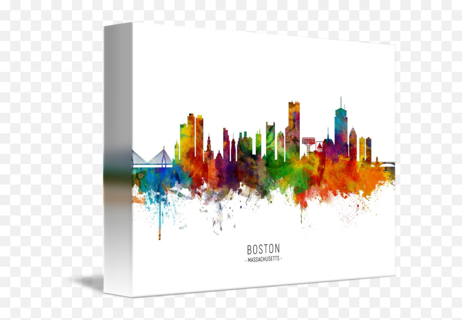 Boston Massachusetts Skyline By Michael Tompsett - Boston Skyline Art Png,Boston Skyline Silhouette Png