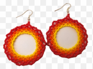 Download Aretes Circulo Fuego Rojo - Earrings png