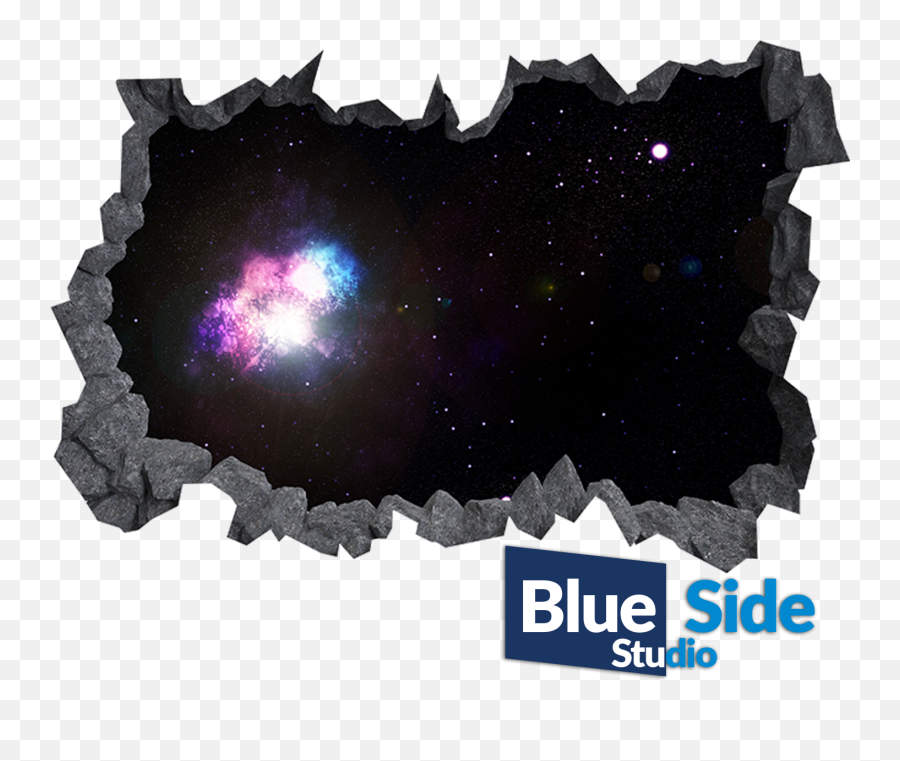 Space Galaxy 3d Hole In The Wall - Disney Magic Castle Wall Decal Png,Hole In Wall Png