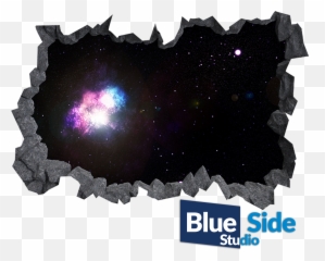 Space Galaxy 3d Hole In The Wall - Disney Magic Castle Wall Decal Png,Hole In Wall Png