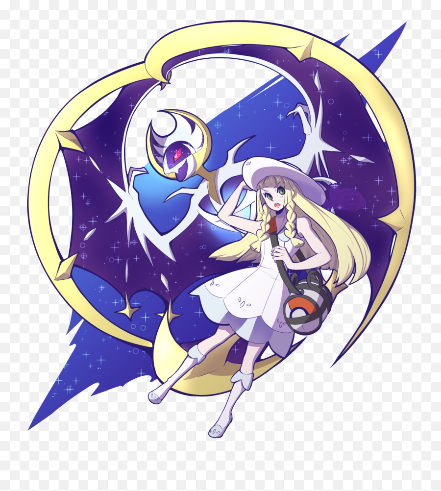 Download Lunala - Pokemon Sun And Moon Lillie And Lunala Pokemon Sun And Moon Lillie Lunala Png,Pokemon Sun And Moon Logo Png