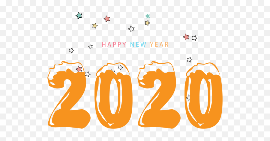 Text Font Line For Happy 2020 Colors - Happy New Year 2020 Image Orange Colour Png,Colors Png