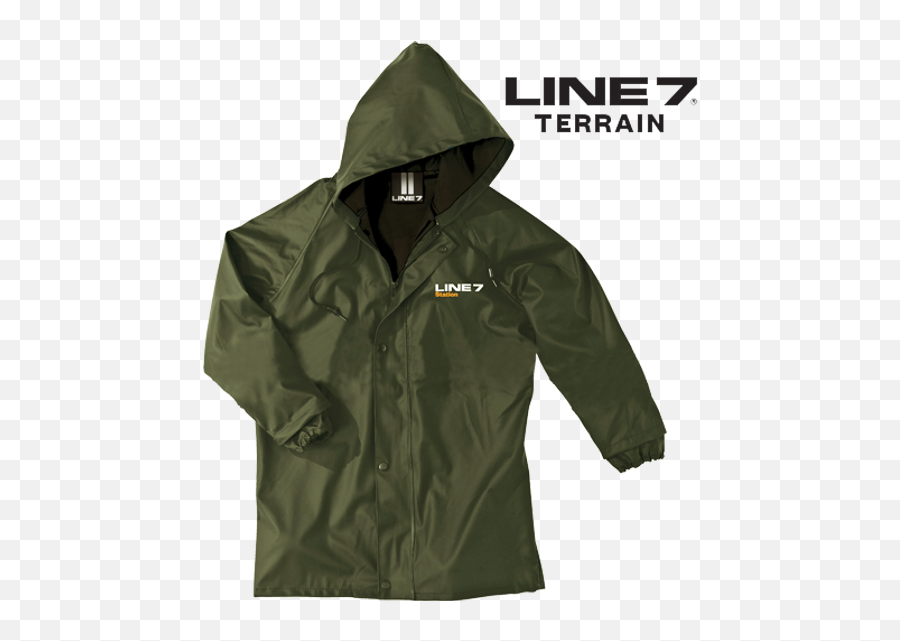 Line 7 Station Green Rain Jacket Australia - Hooded Png,Icon Rain Jacket