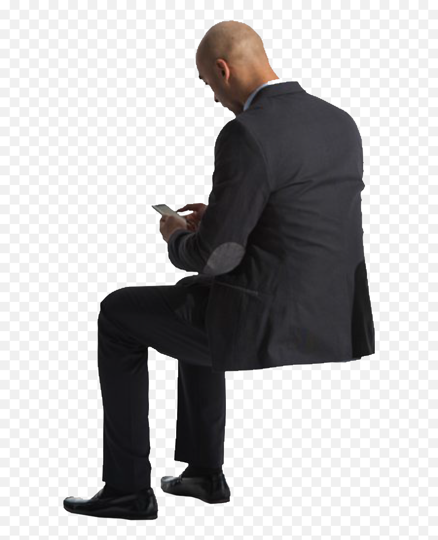 Cutout Man Sitting Phone Back - People Sitting On Bench Png,People Sitting Png