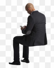 Cutout Man Sitting Phone Back - People Sitting On Bench Png,People Sitting Png