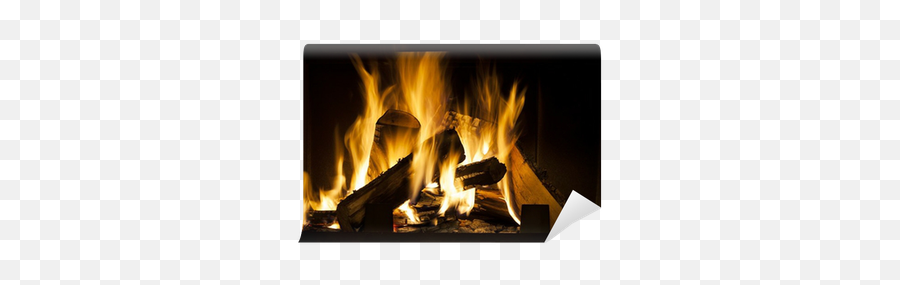 Wall Mural Fireplace - Pixersus Women Winter Cafe Fireplace Png,Icon 60 Fireplace