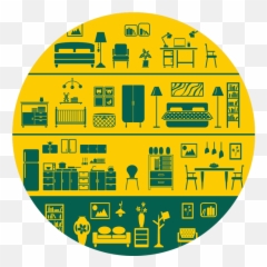 Home Icons Round Placemat 40 Cm - Sketch Your Line Dot png