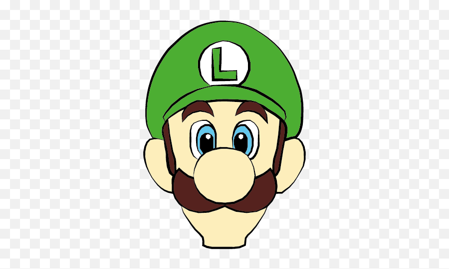 Luigi Drawing - Luigi Super Mario Face Png,Luigi Head Png