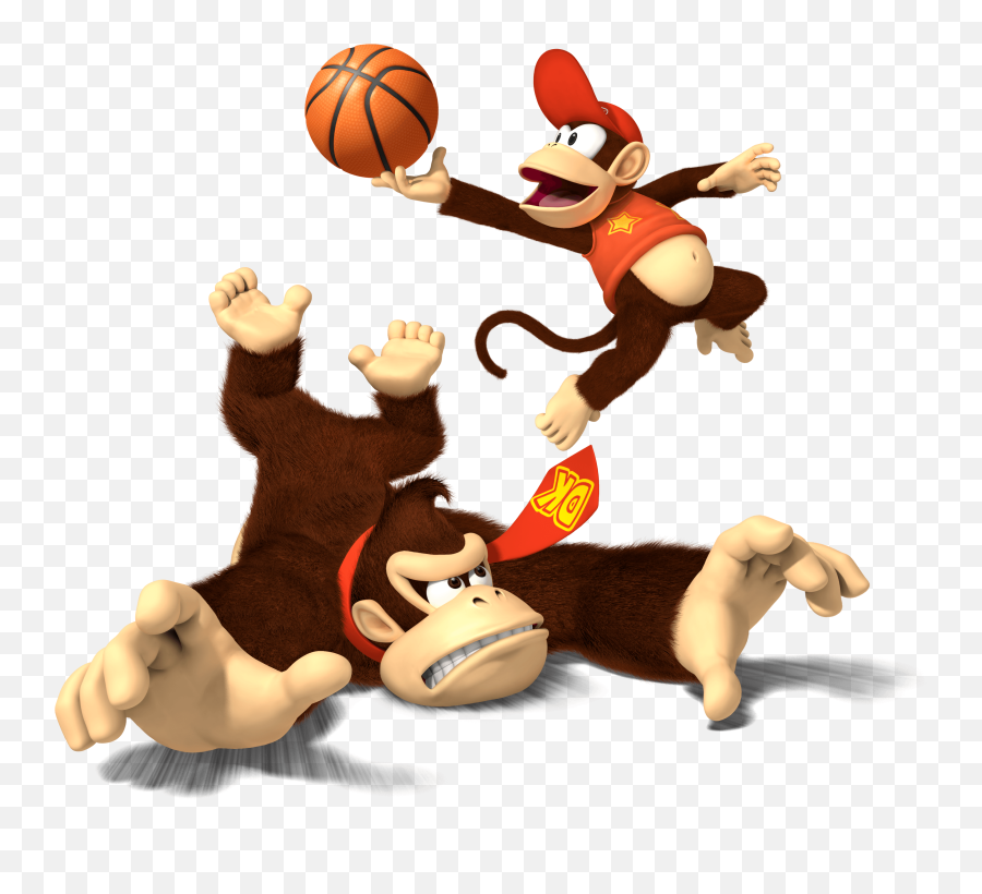 Download Hd Donkey Kong And Diddy Playing Basketball - Mario Sports Mix Donkey And Diddy Kong Png,Kong Png