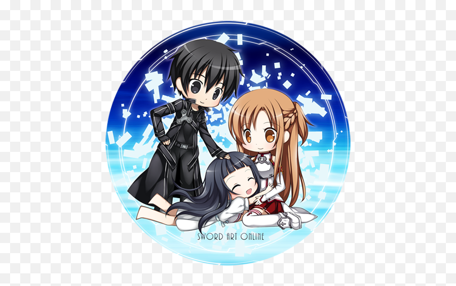 Download Hd Asuna Kirito And Yui Drawn By Aoilio - Kirito Asuna Yui Kirito Chibi Png,Kirito Png
