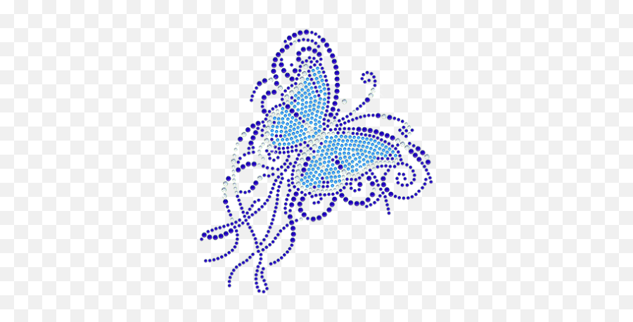 Cstar Motif Blue Flying Butterfly - Clip Art Png,Rhinestone Png