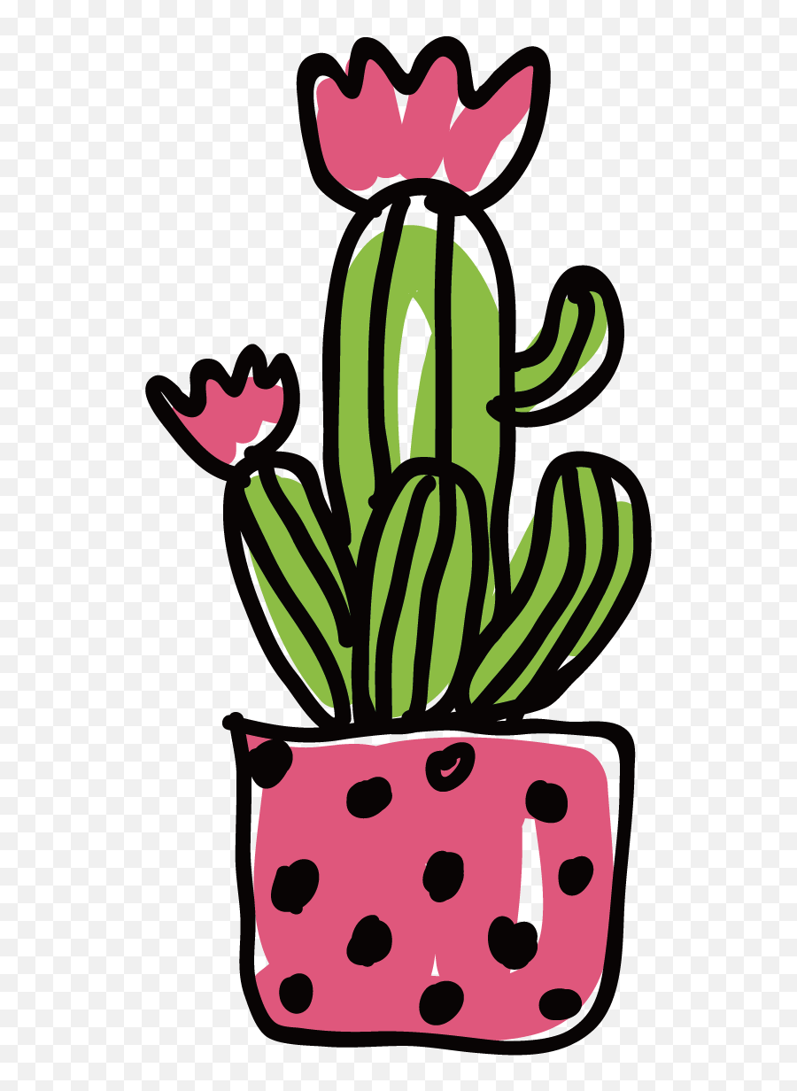 Vector Cactus Flower Illustration - Cute Cactus Transparent Transparent Cactus Clipart Png,Flower Illustration Png