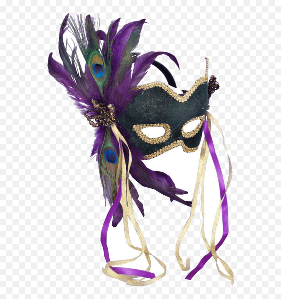 Peacock Feathered Venetian Mask - Mardi Gras Mask Png,Mardi Gras Mask Png