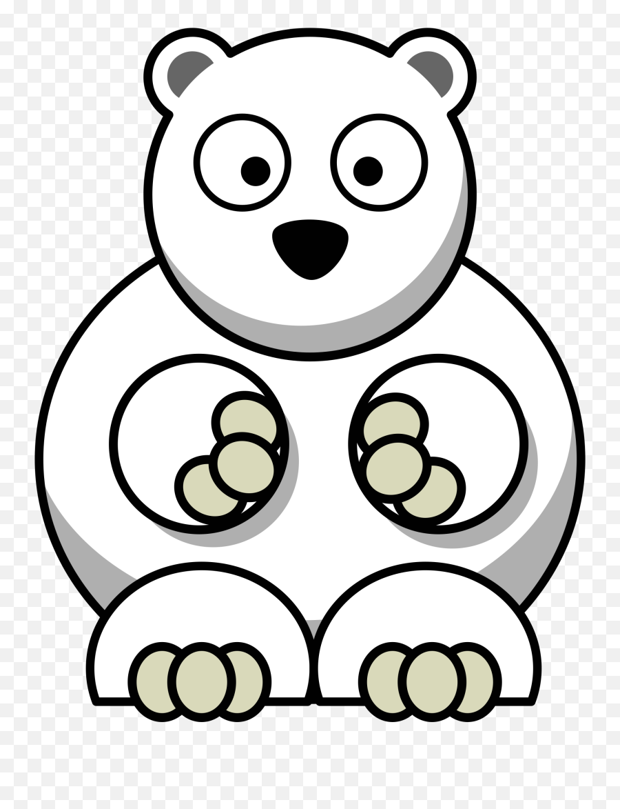 16 Drawn Polar Bear Transparent Free Clip Art Stock - Cute Polar Bear Clipart Black And White Png,Bear Transparent