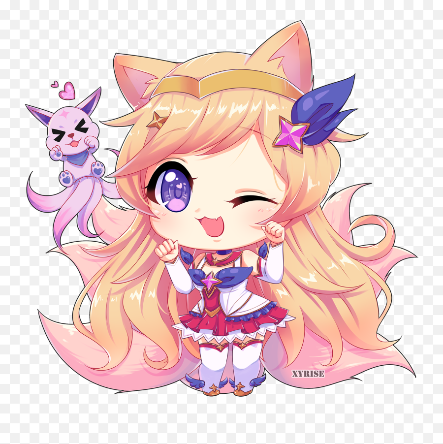 Chibi Star Guardian Ahri By Xyrise Hd - Chibi League Of Legends Ahri Star Guardian Png,Ahri Png