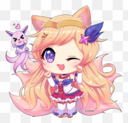 Chibi Star Guardian Ahri By Xyrise Hd - Chibi League Of Legends Ahri Star Guardian Png,Ahri Png