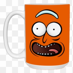 Rickz Pickles Funny Face Emoji Rick Mug - Funny Cup Face Png,Pickle Rick Face Png