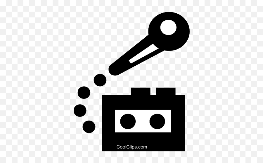 Tape Recorder And Microphone Royalty Free Vector Clip Art - Clipart Tape Recorder With Microphone Png,Microphone Clipart Transparent