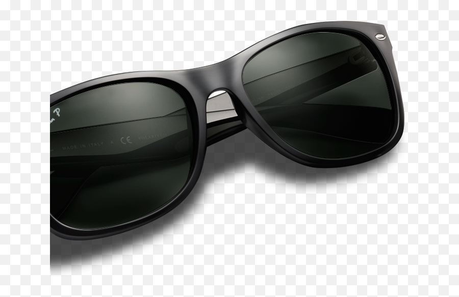 Ray Ban Round Sunglasses Black Frame Transparent La - Reflection Png,Round Sunglasses Png