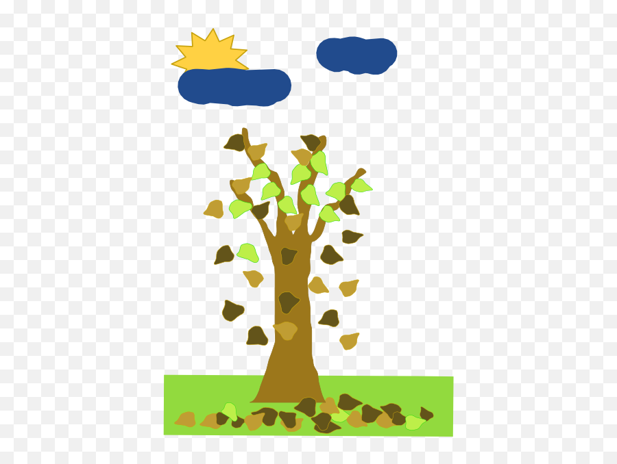 Tree With Leaves Falling Clip Art - Tree Falling Leaf Autumn Season Images For Kids Png,Falling Leaf Png