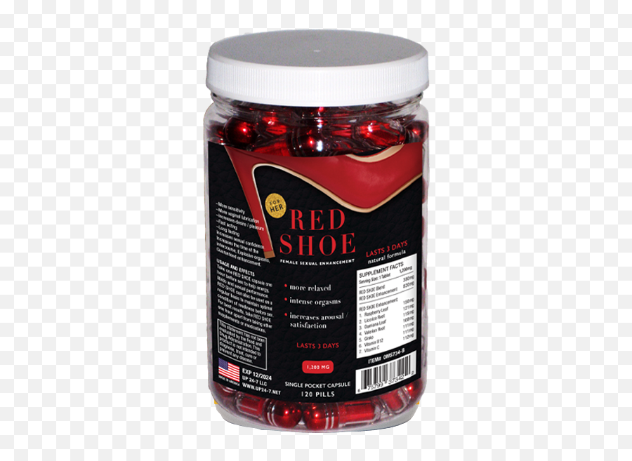 Red Shoe - Single Pocket Capsule 120 Pill Jar Strawberry Png,Red Pill Png