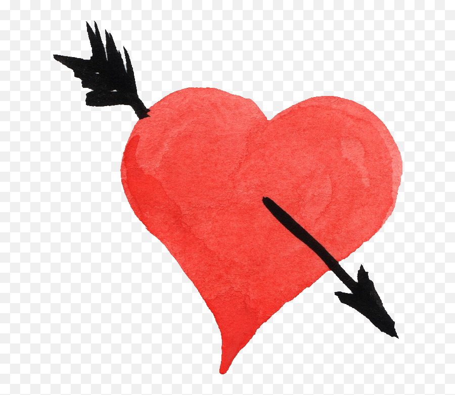 Download Free Png Hd Watercolor Heart - Heart With Arrow Png,Watercolor Heart Png