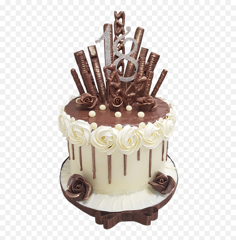 18th Birthday Chocolate Cake - Birthday Chocolate Cake Decorations Png,Chocolate Cake Png