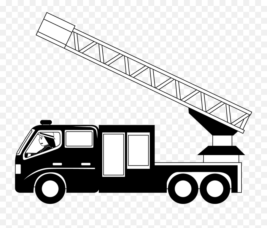 Free Fire Truck Silhouette Download Clip Art - Fire Engine Images Black And White Png,Firetruck Png