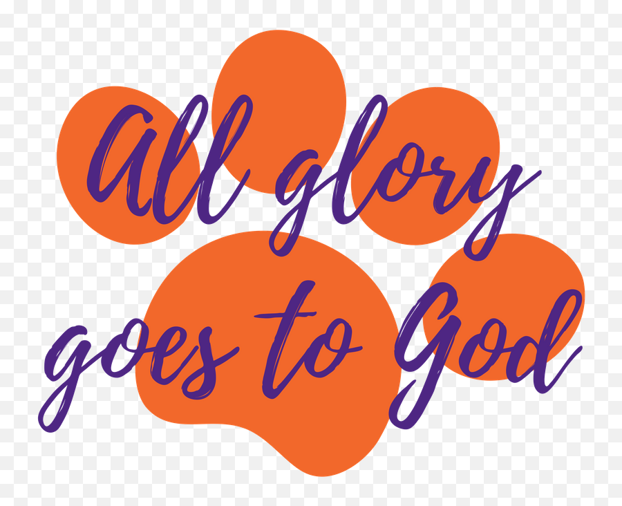 Clemson Tigers All Glory Goes To God Quote Dabo Swinney Art - Color Gradient Png,Clemson Png