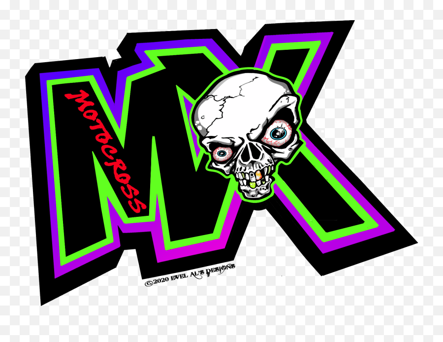 3 Holographic Skull Mx Motocross Dirtbike Racing Sticker - Dot Png,Moto Cross Logo