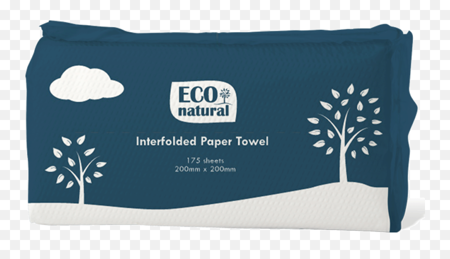 Eco Natural Interfolded Paper Towel 22 Gsm 175 Pulls Packs Of 10 - Household Supply Png,Folded Paper Png