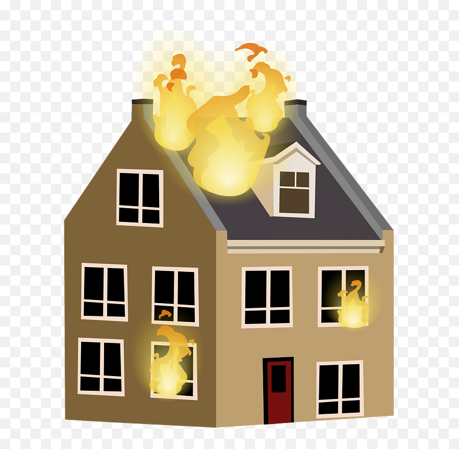 House - House On Fire Png,Fire Vector Png
