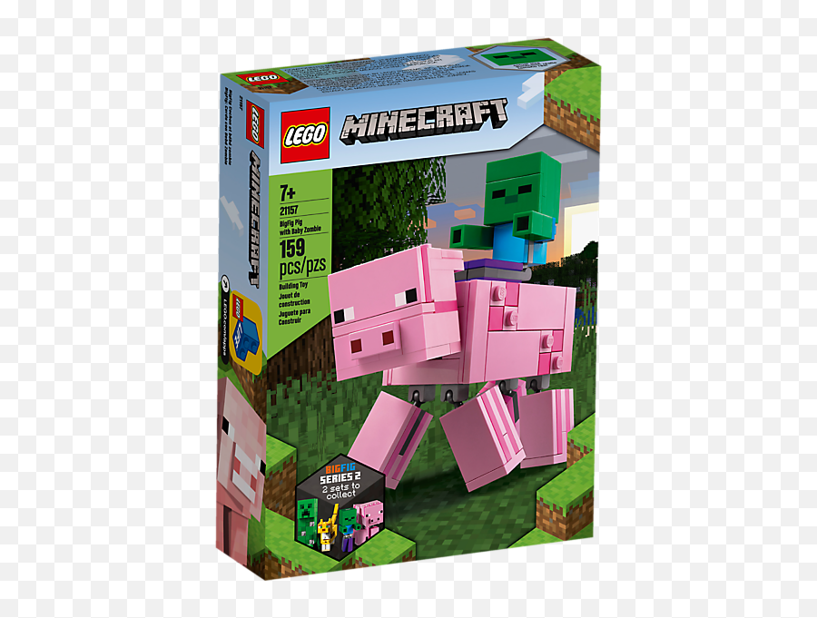 Bigfig Pig With Baby Zombie - Kiddiwinks Online Lego Shop Png,Minecraft Zombie Png
