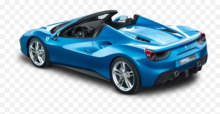 Ferrari 488 Spider Blue Car Back Png - Ferrari 488 Spider Png,Car Back Png