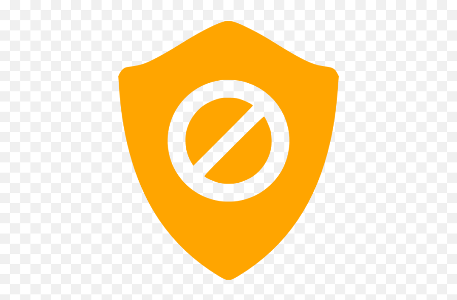 Orange Restriction Shield Icon - Free Orange Shield Icons Restrictions Icon Png,Protect Icon