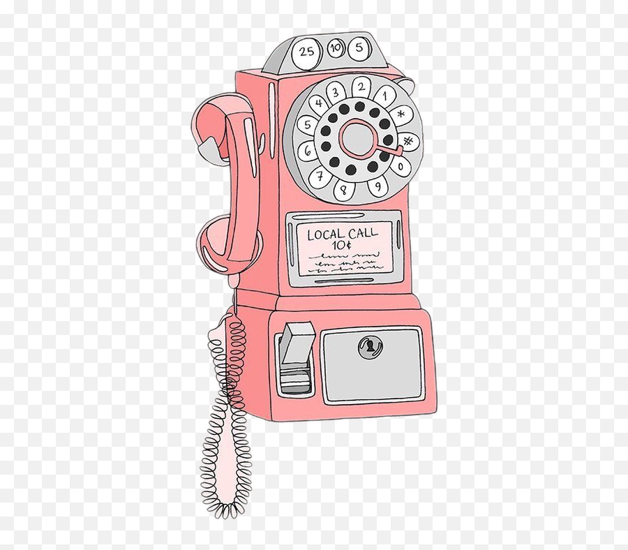 Phone Old Pink Red Tumblr Freetoedit Sticker By Darysm - Phone Cute Telephone Drawing Png,Call Icon Aesthetic