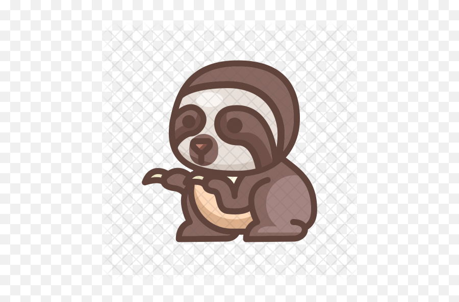 Sloth Icon Of Colored Outline Style - Cute Animal Cartoon Character Png,Sloth Png